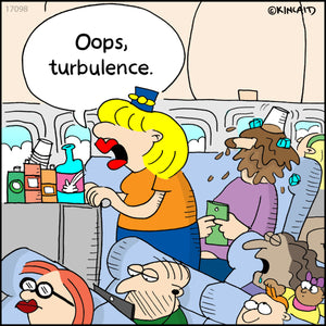 Jetlagged Comic Print - "Oops, Turbulence" - 6" x 6"