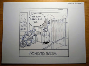 Original Art of "Pre-Board Racing"